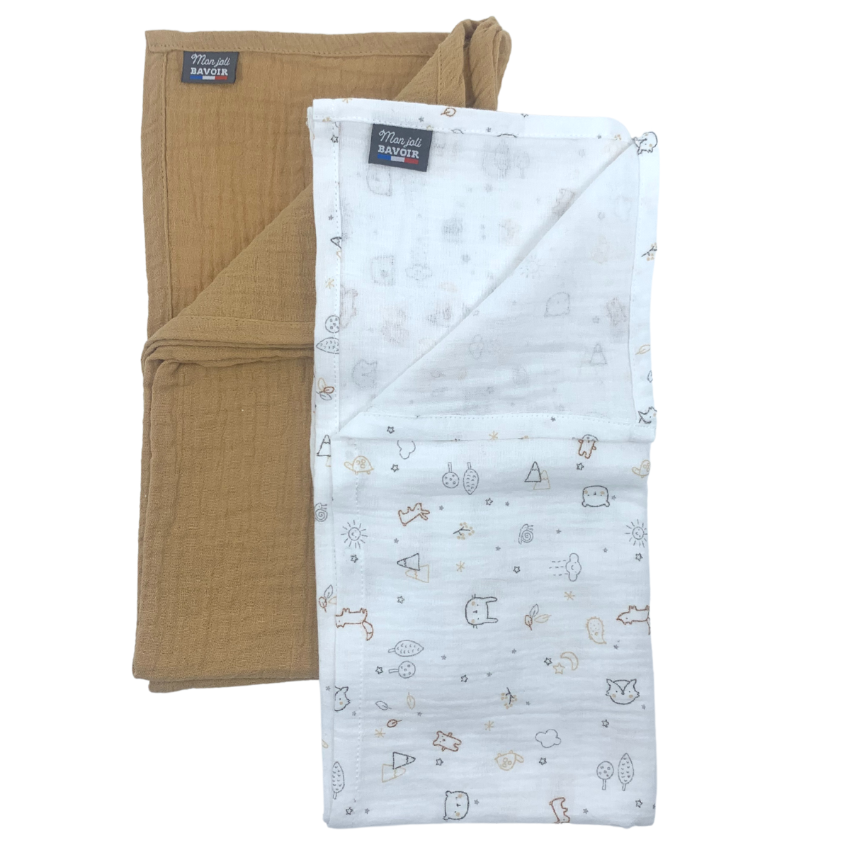 Set of 2 diapers - camel animal pattern